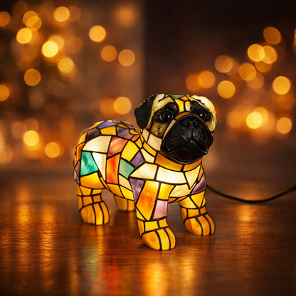 Lampada da Tavolo Decorativa con Cane in Resina