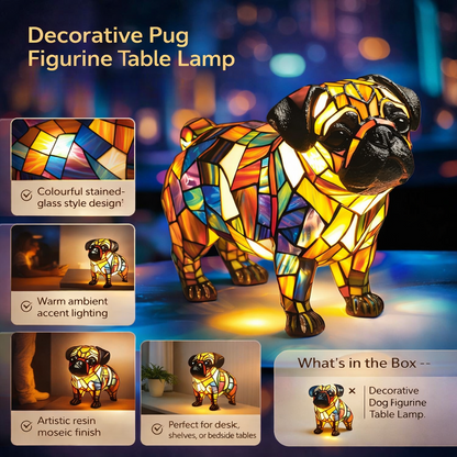 Lampada da Tavolo Decorativa con Cane in Resina