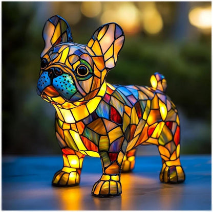 Lampada da Tavolo Decorativa con Cane in Resina