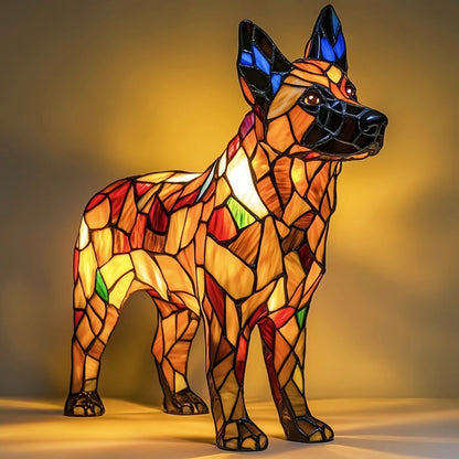 Lampada da Tavolo Decorativa con Cane in Resina