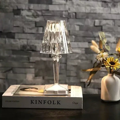 Lampada da tavolo moderna in cristallo lucido con controllo touch