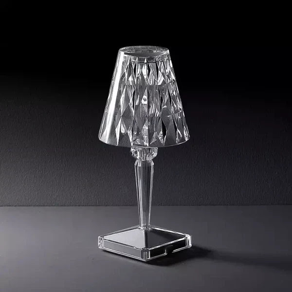 Lampada da tavolo moderna in cristallo lucido con controllo touch