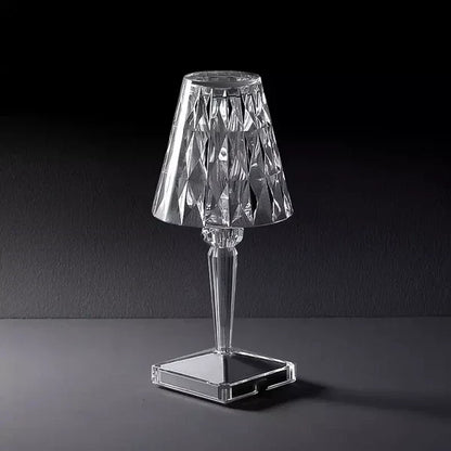 Lampada da tavolo moderna in cristallo lucido con controllo touch