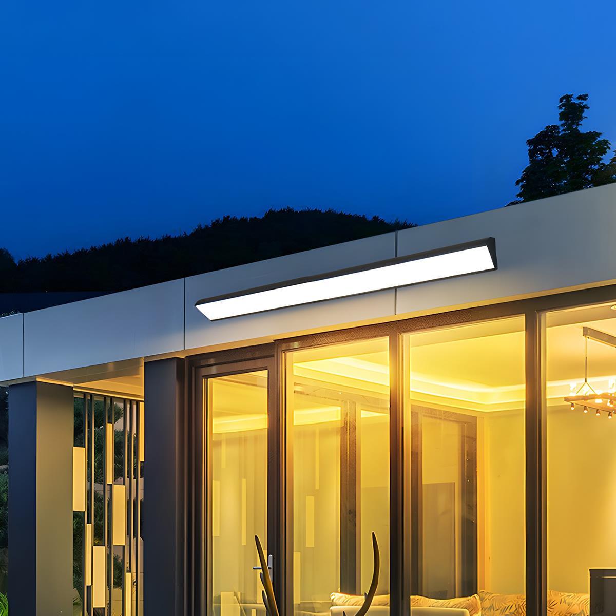 Lampada da parete LED lineare da esterno in alluminio | COB LED con dimmerazione continua 3000K-6000K | IP65 impermeabil