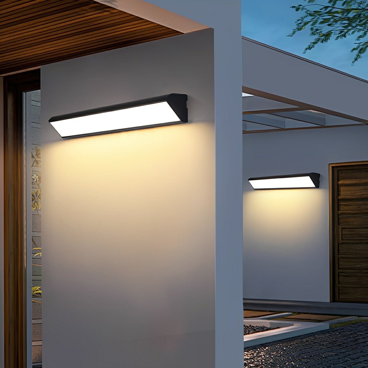 Lampada da parete LED lineare da esterno in alluminio | COB LED con dimmerazione continua 3000K-6000K | IP65 impermeabil