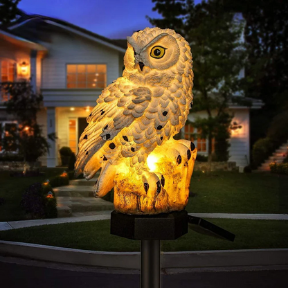 Lampada Solare da Giardino a Forma di Gufo per Vialetti