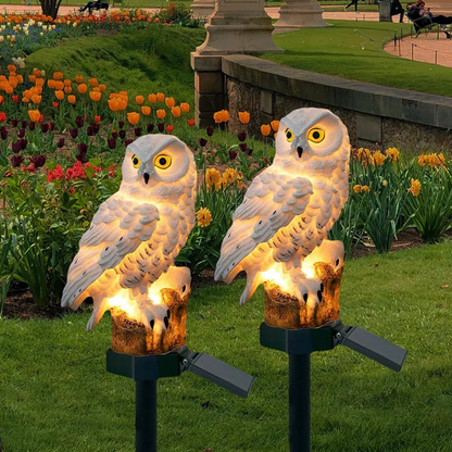 Lampada Solare da Giardino a Forma di Gufo per Vialetti