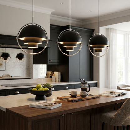 Lampada a sospensione geometrica con sfera regolabile Bauhaus moderna per cucina