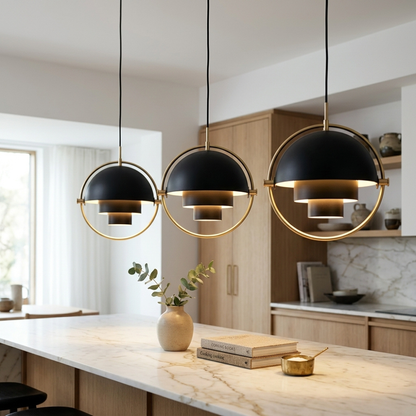 Lampada a sospensione geometrica con sfera regolabile Bauhaus moderna per cucina