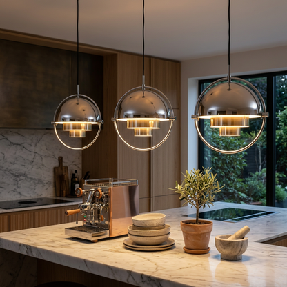 Lampada a sospensione geometrica con sfera regolabile Bauhaus moderna per cucina
