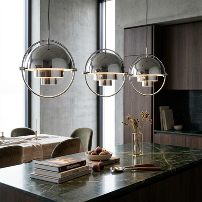 Lampada a sospensione geometrica con sfera regolabile Bauhaus moderna per cucina