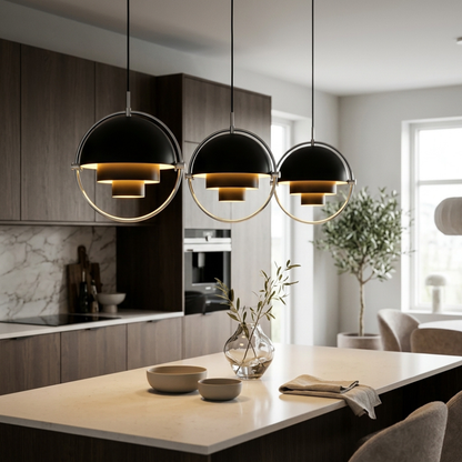 Lampada a sospensione geometrica con sfera regolabile Bauhaus moderna per cucina