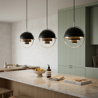 Lampada a sospensione geometrica con sfera regolabile Bauhaus moderna per cucina