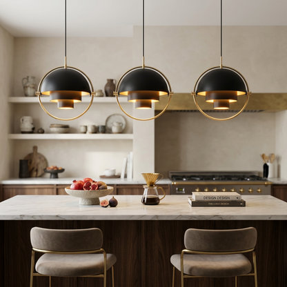 Lampada a sospensione geometrica con sfera regolabile Bauhaus moderna per cucina