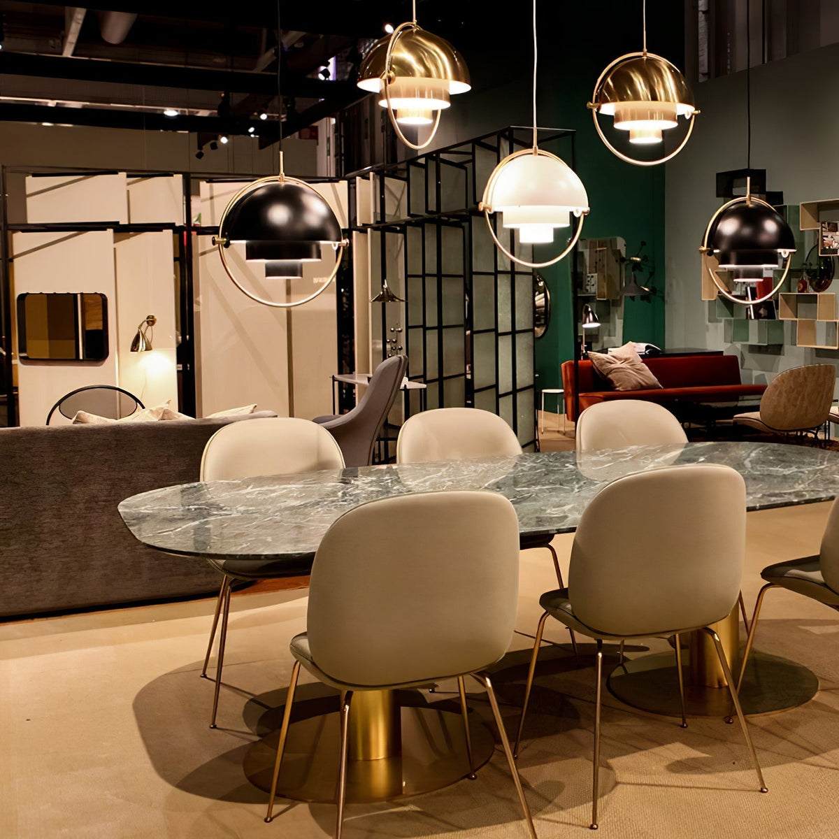 Lampada a sospensione geometrica con sfera regolabile Bauhaus moderna per cucina