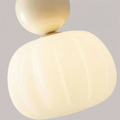 Lampada a sospensione nordica Pumpkin — LED, paralume in vetro rinforzato, struttura in metallo lucido