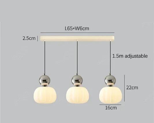 Lampada a sospensione nordica Pumpkin — LED, paralume in vetro rinforzato, struttura in metallo lucido