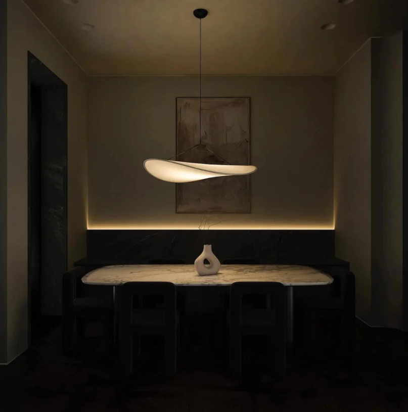 Lampadario a Sospensione SoraHaze con Luce Rilassante in Stile Japandi