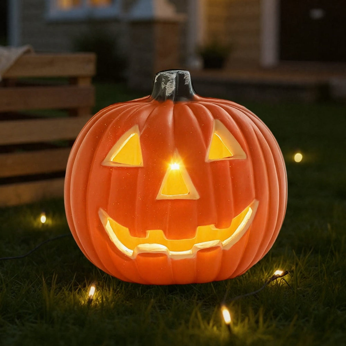 Lanterna LED di Halloween a forma di zucca con luce a batteria