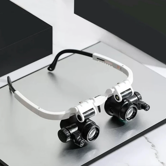 Lente d'ingrandimento LED con fascia regolabile per lavori di precisione e hobby