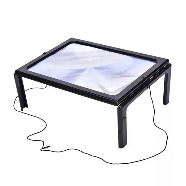 Lente d'ingrandimento a pagina intera con luce LED | Ingrandimento 3×, pieghevole e supporto a mani libere | Riduce l'af