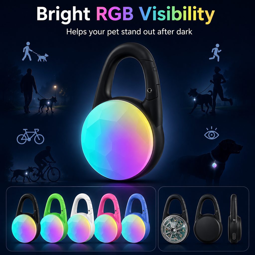 Luce LED di sicurezza ricaricabile con clip per cani per passeggiate notturne