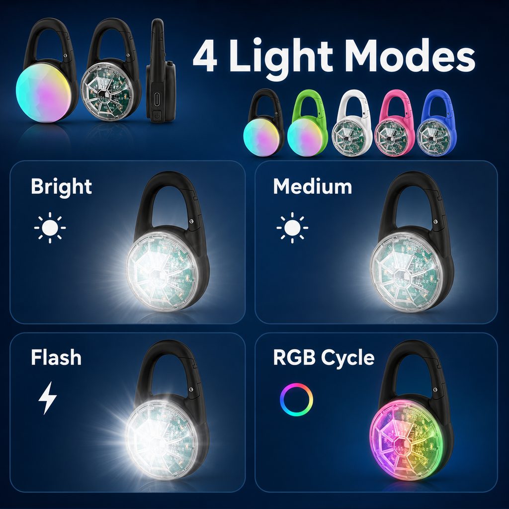 Luce LED di sicurezza ricaricabile con clip per cani per passeggiate notturne