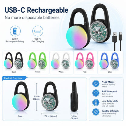 Luce LED di sicurezza ricaricabile con clip per cani per passeggiate notturne