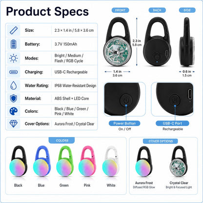 Luce LED di sicurezza ricaricabile con clip per cani per passeggiate notturne