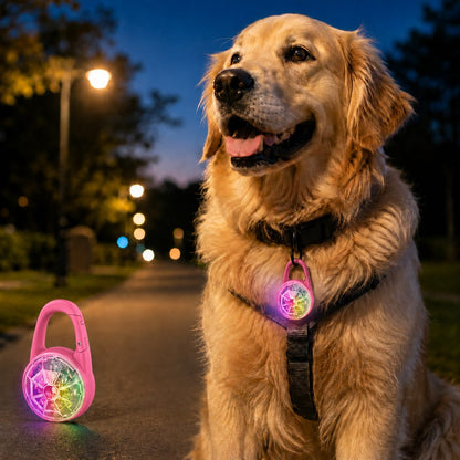 Luce LED di sicurezza ricaricabile con clip per cani per passeggiate notturne