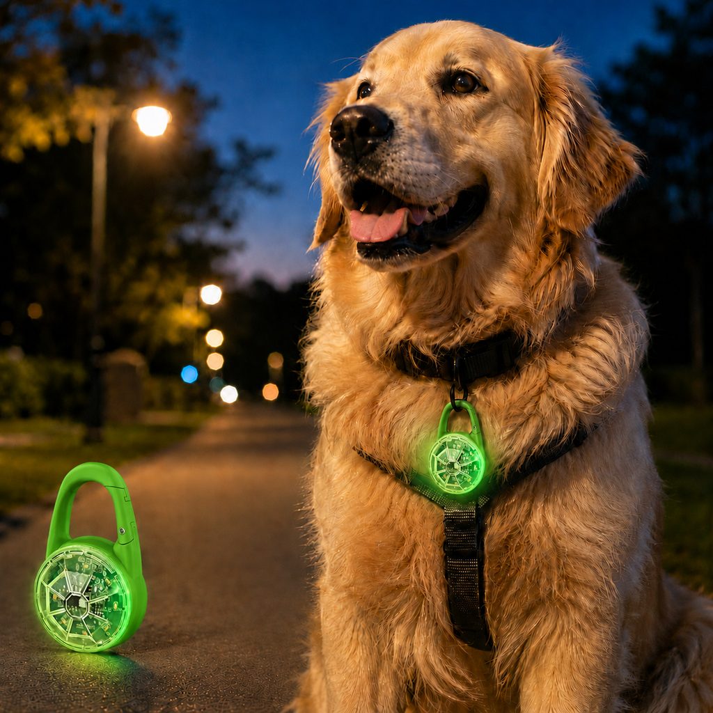 Luce LED di sicurezza ricaricabile con clip per cani per passeggiate notturne