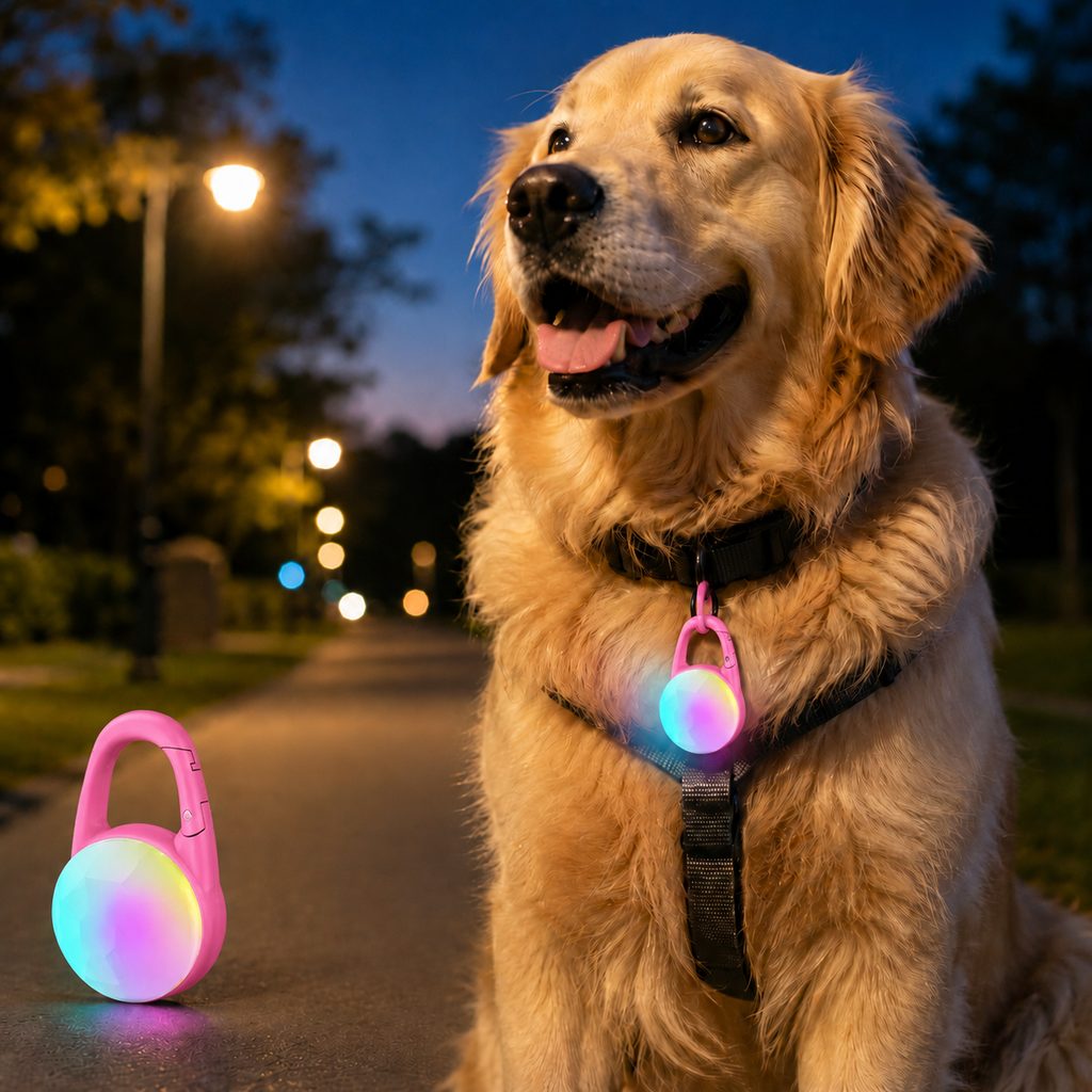 Luce LED di sicurezza ricaricabile con clip per cani per passeggiate notturne