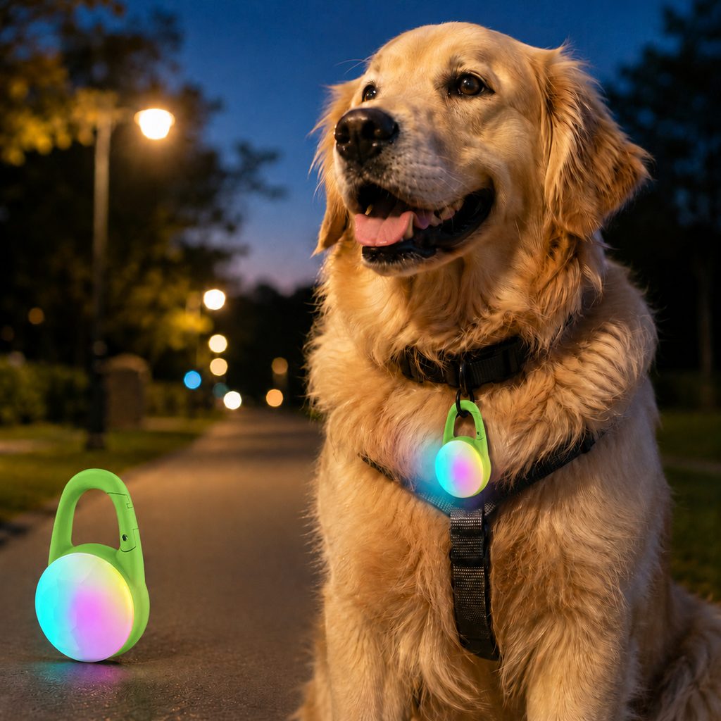 Luce LED di sicurezza ricaricabile con clip per cani per passeggiate notturne