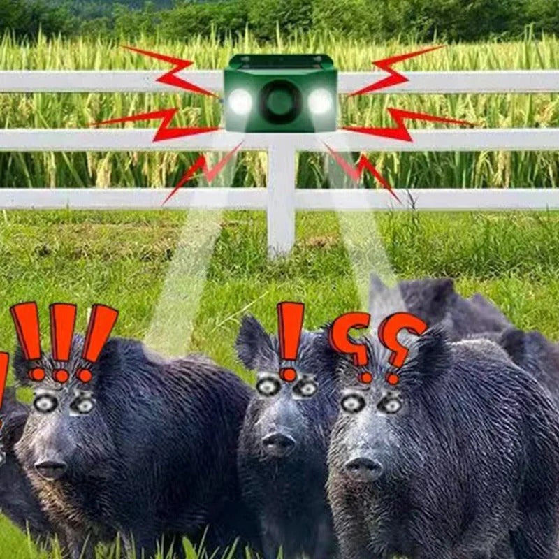 Luci solari dissuasive per animali con allarme sonoro
