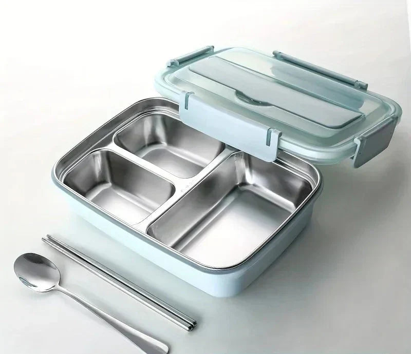 Lunch box ermetico in acciaio inox BentoBox — tre scomparti