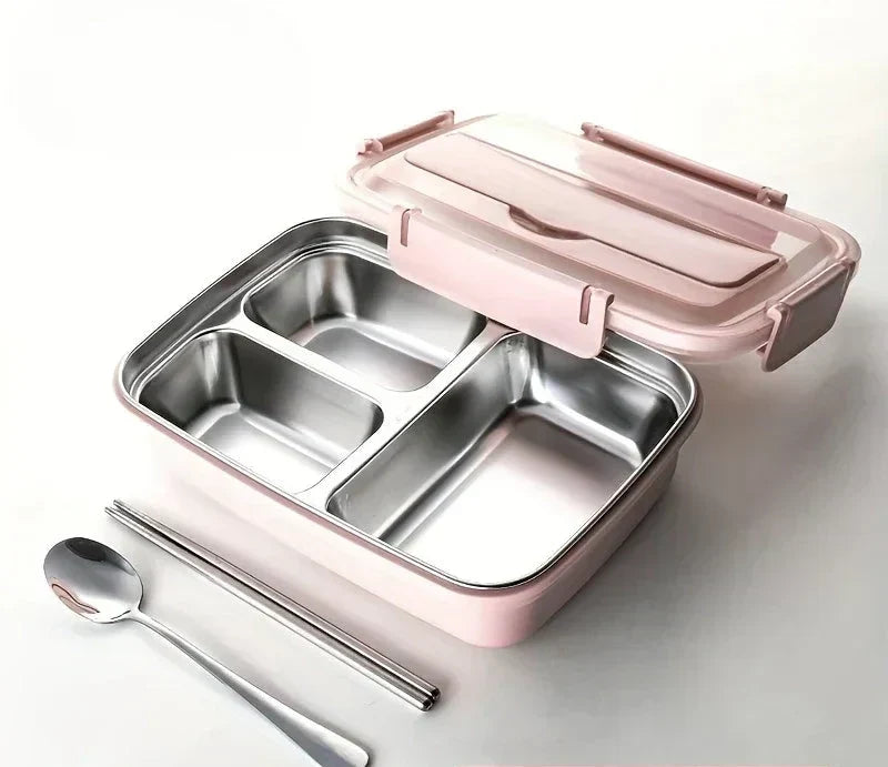 Lunch box ermetico in acciaio inox BentoBox — tre scomparti