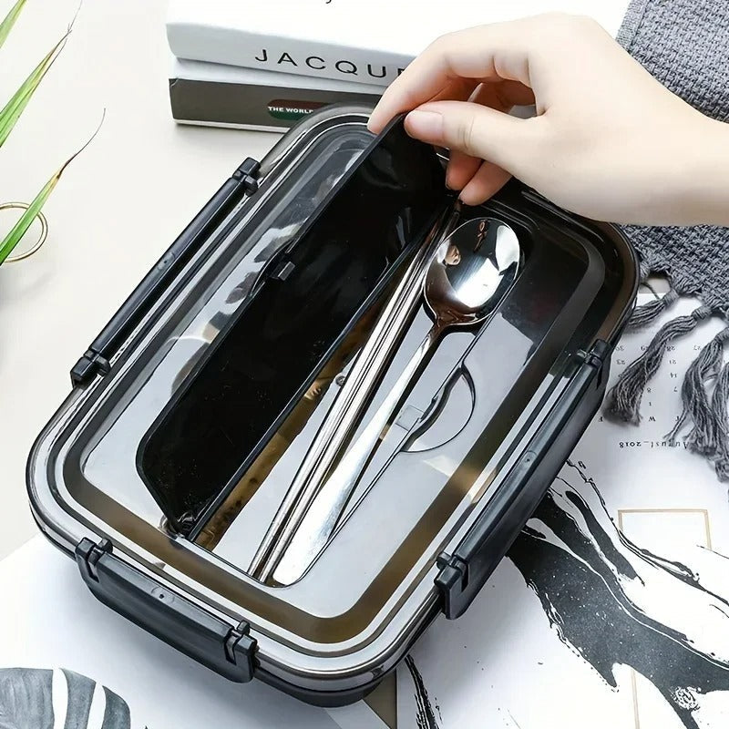 Lunch box ermetico in acciaio inox BentoBox — tre scomparti