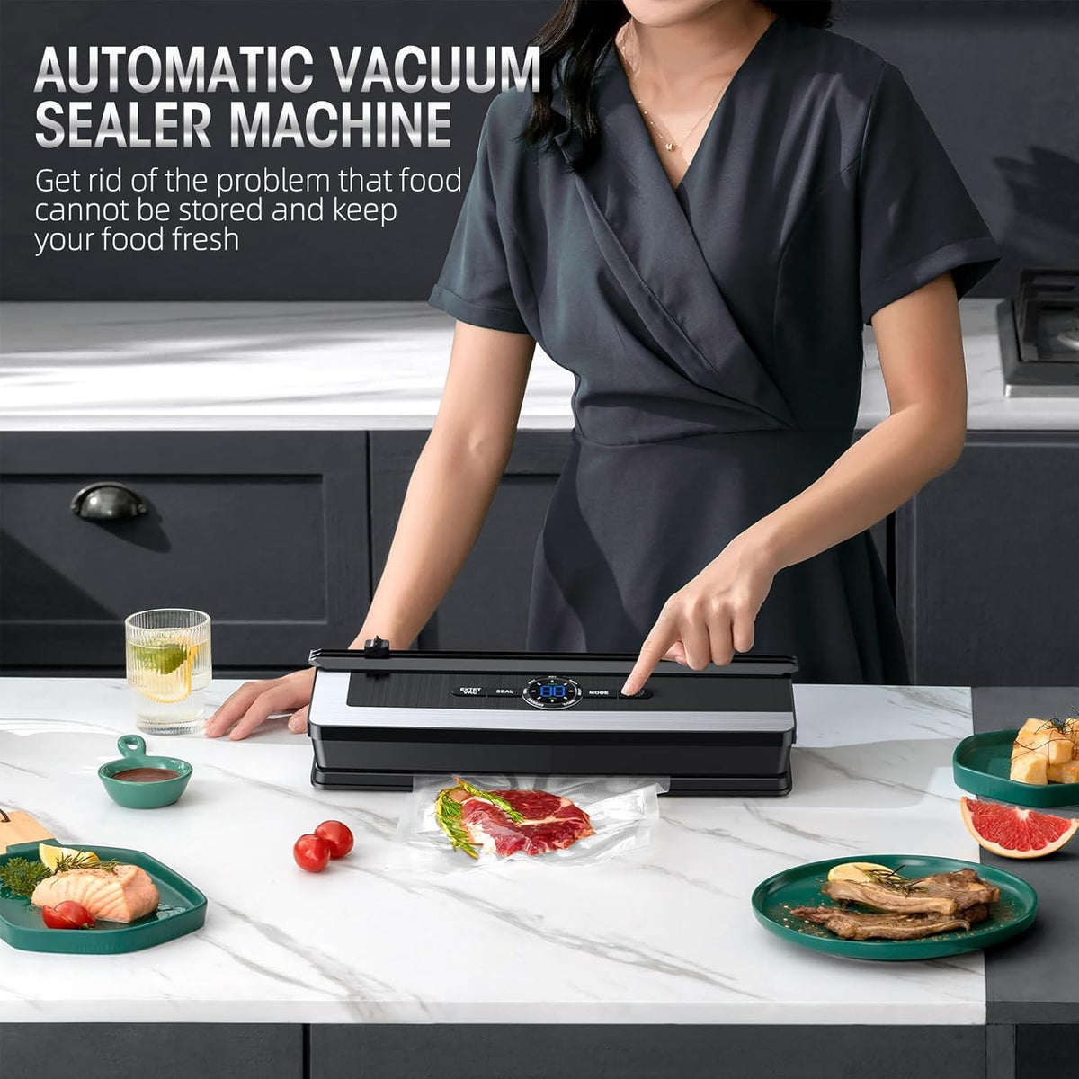 Macchina sottovuoto professionale 8 in 1 con taglierina integrata di precisione