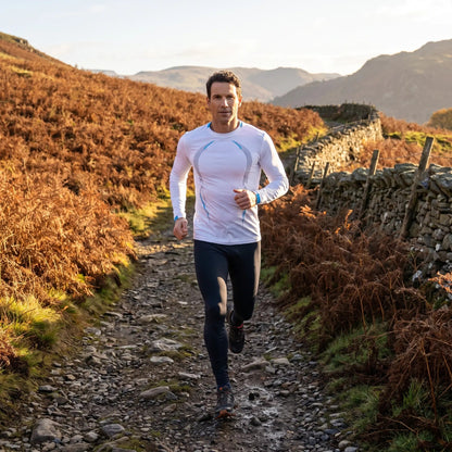 Maglia running a maniche lunghe da uomo - Base layer ad asciugatura rapida - T-shirt da trekking