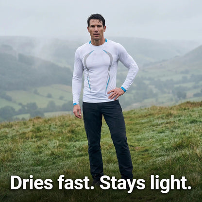 Maglia running a maniche lunghe da uomo - Base layer ad asciugatura rapida - T-shirt da trekking
