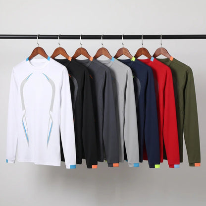 Maglia running a maniche lunghe da uomo - Base layer ad asciugatura rapida - T-shirt da trekking