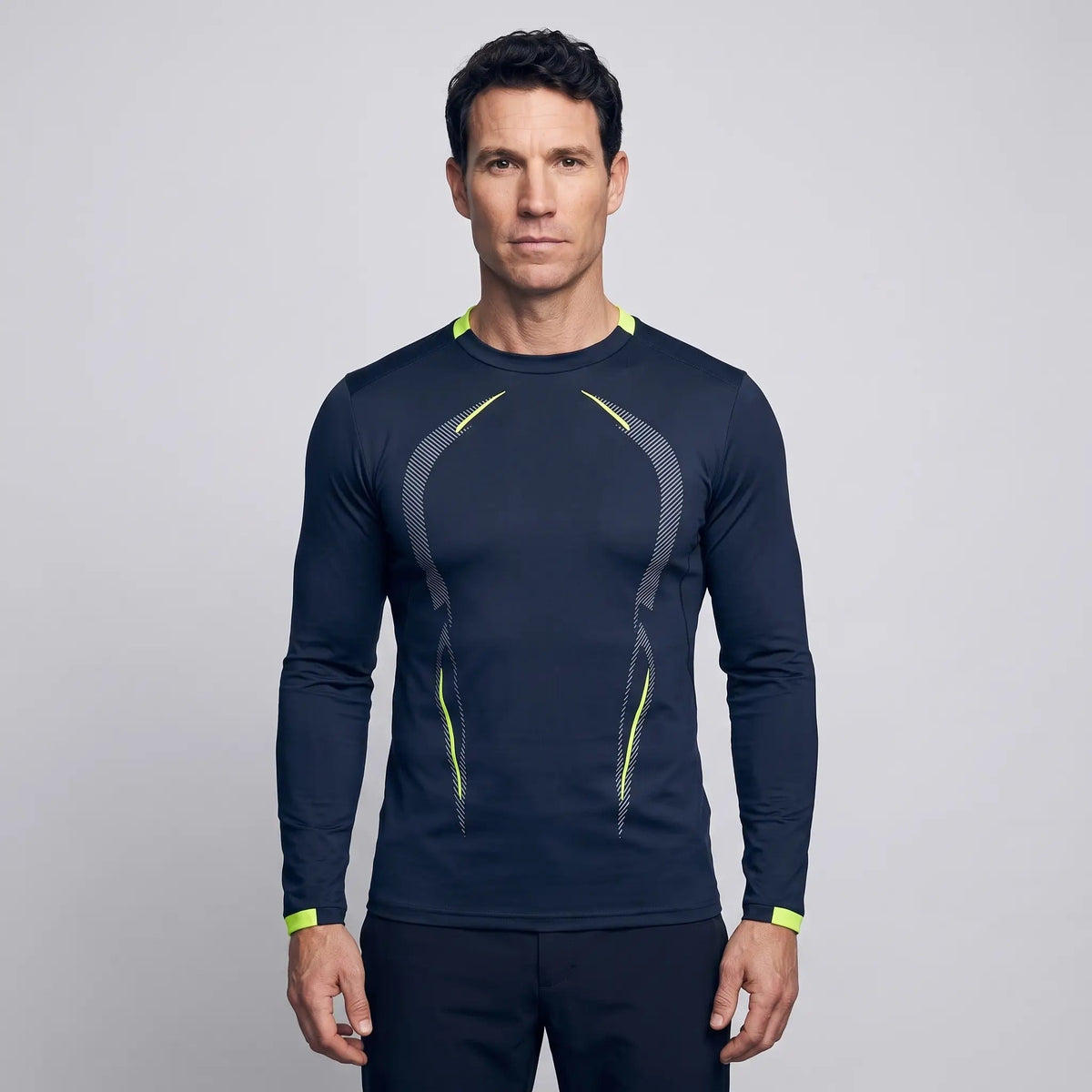 Maglia running a maniche lunghe da uomo - Base layer ad asciugatura rapida - T-shirt da trekking