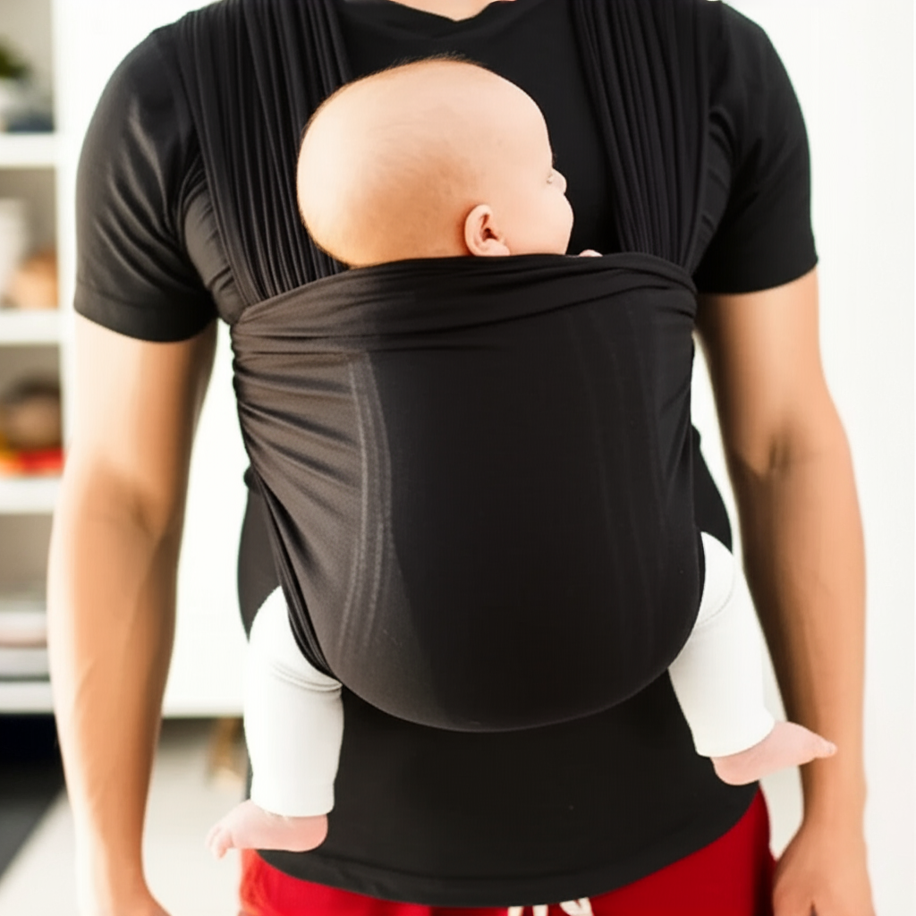 Maglietta babywearing con marsupio integrato in cotone elasticizzato, lavabile in lavatrice
