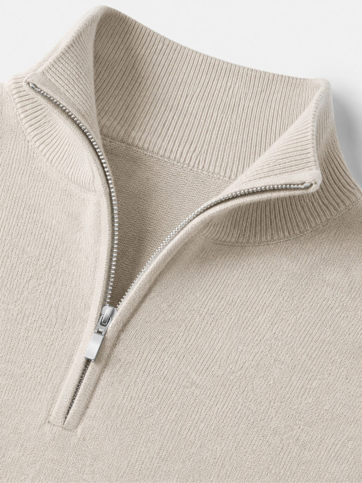Maglione da uomo in lana merino con scollo a V e dettaglio zip