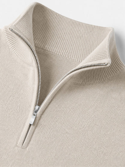Maglione da uomo in lana merino con scollo a V e dettaglio zip
