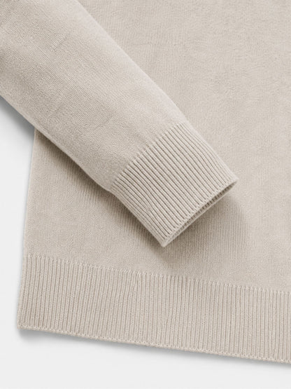Maglione da uomo in lana merino con scollo a V e dettaglio zip