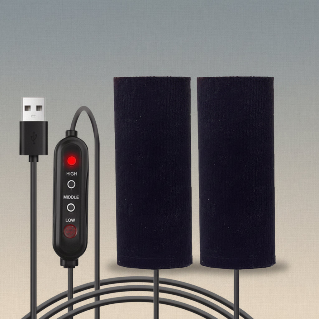 Manopole riscaldate per manubrio — alimentazione USB, controllo temperatura