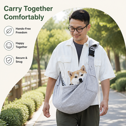Marsupio ergonomico a tracolla per animali domestici (fino a 6,5 kg)