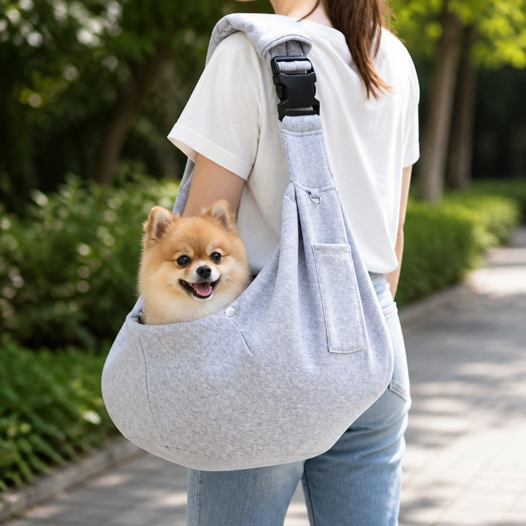 Marsupio ergonomico a tracolla per animali domestici (fino a 6,5 kg)