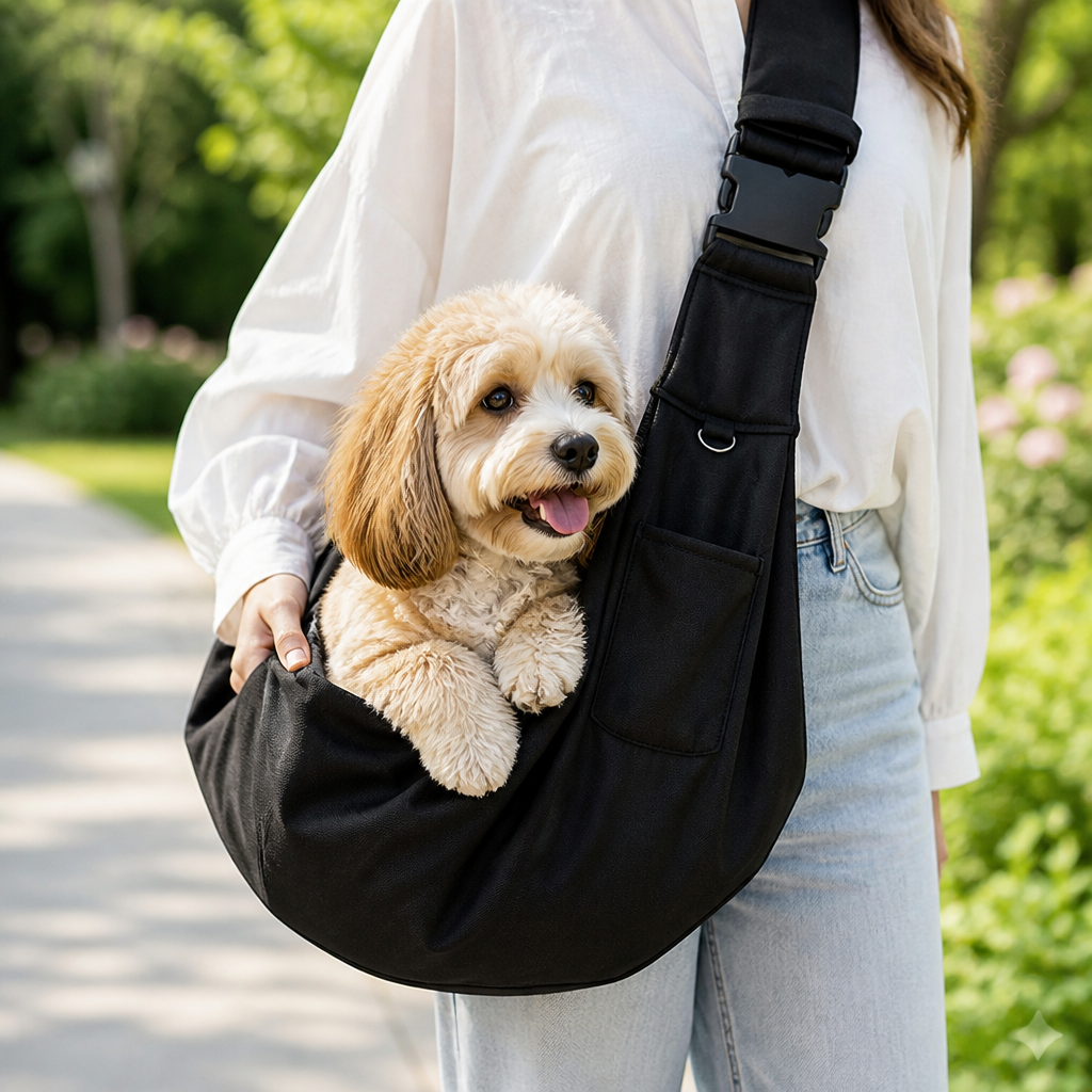 Marsupio ergonomico a tracolla per animali domestici (fino a 6,5 kg)